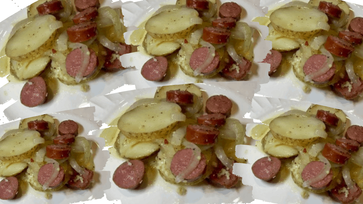 Kielbasa Potato & Onion Bake Featured Real Life Real Issues & The